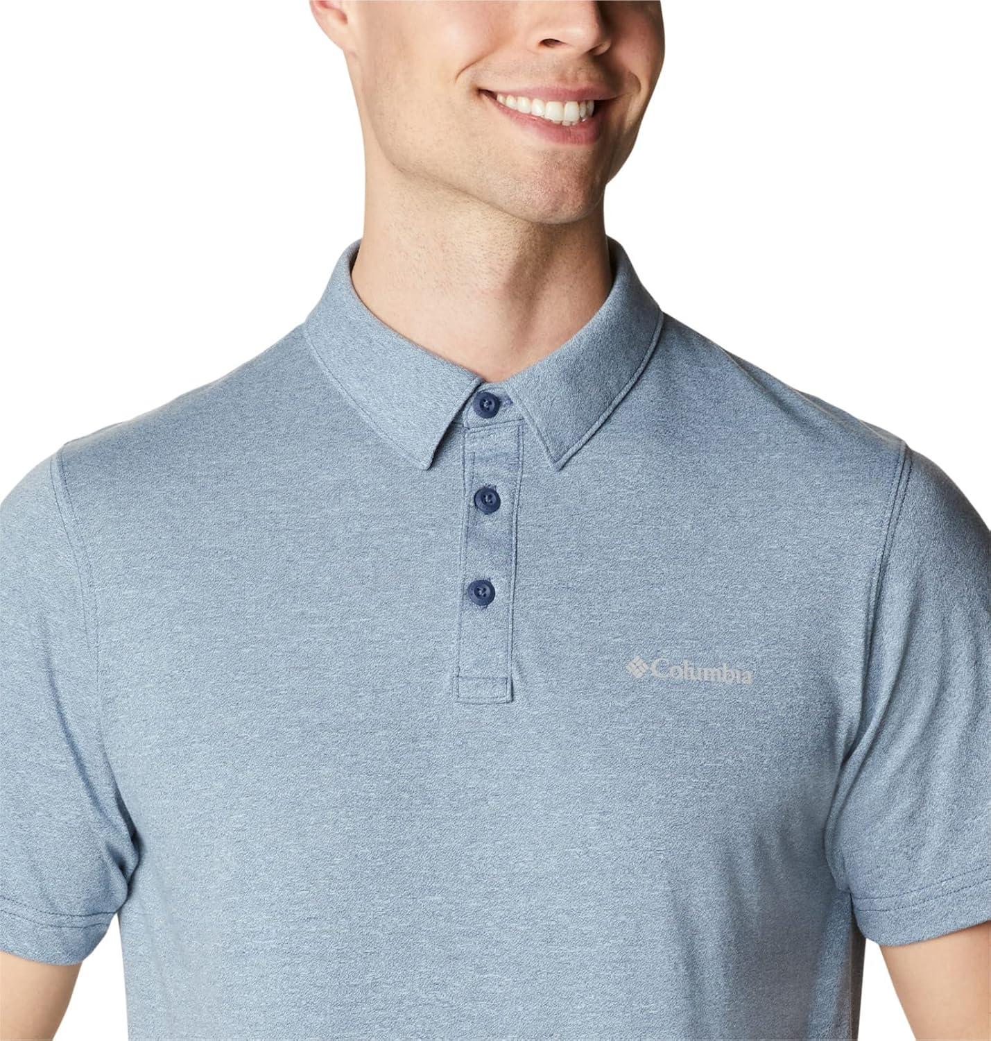 imageColumbia Mens Thistletown Ridge Polo Sp21Dark MountainSky Blue