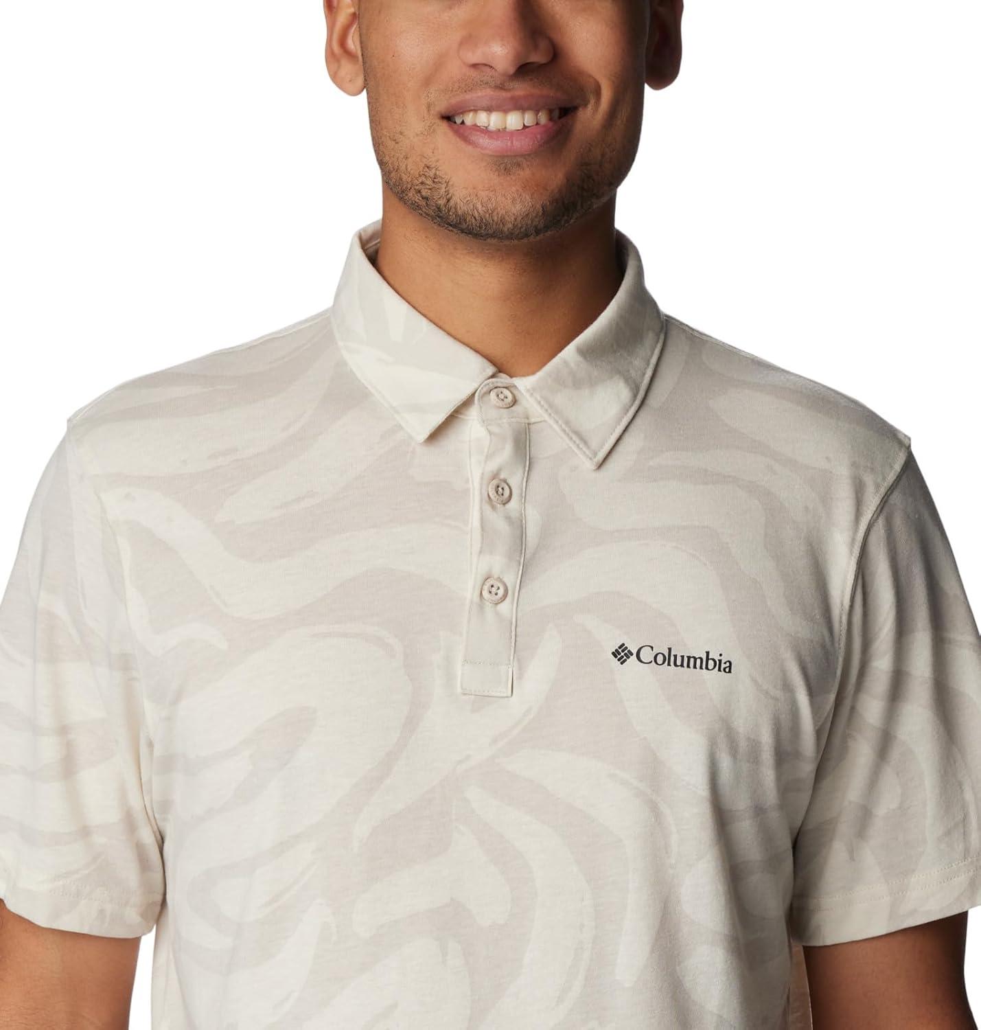 imageColumbia Mens Thistletown Ridge Polo Sp21Dark Stone Snowdrifts Print