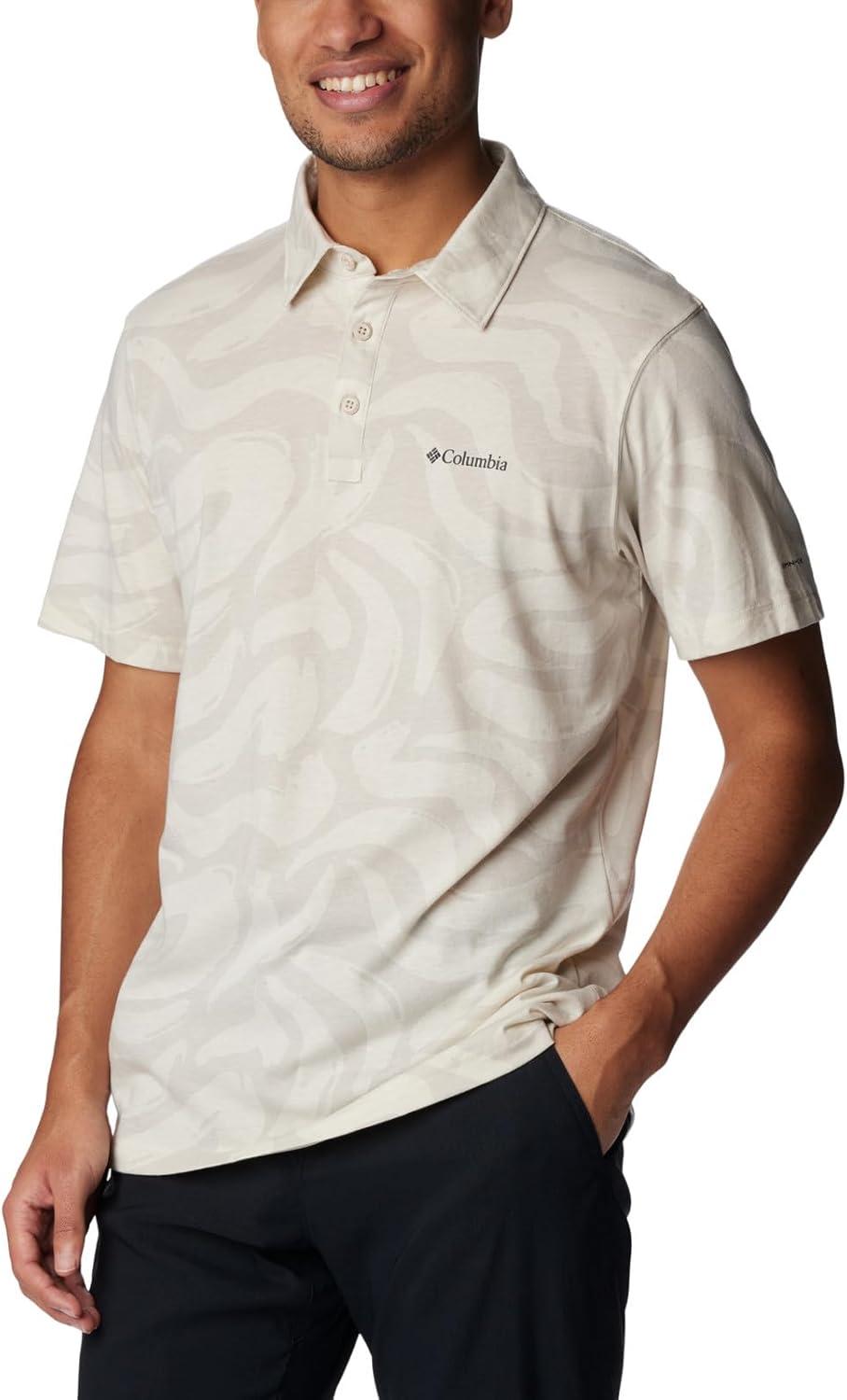 imageColumbia Mens Thistletown Ridge Polo Sp21Dark Stone Snowdrifts Print