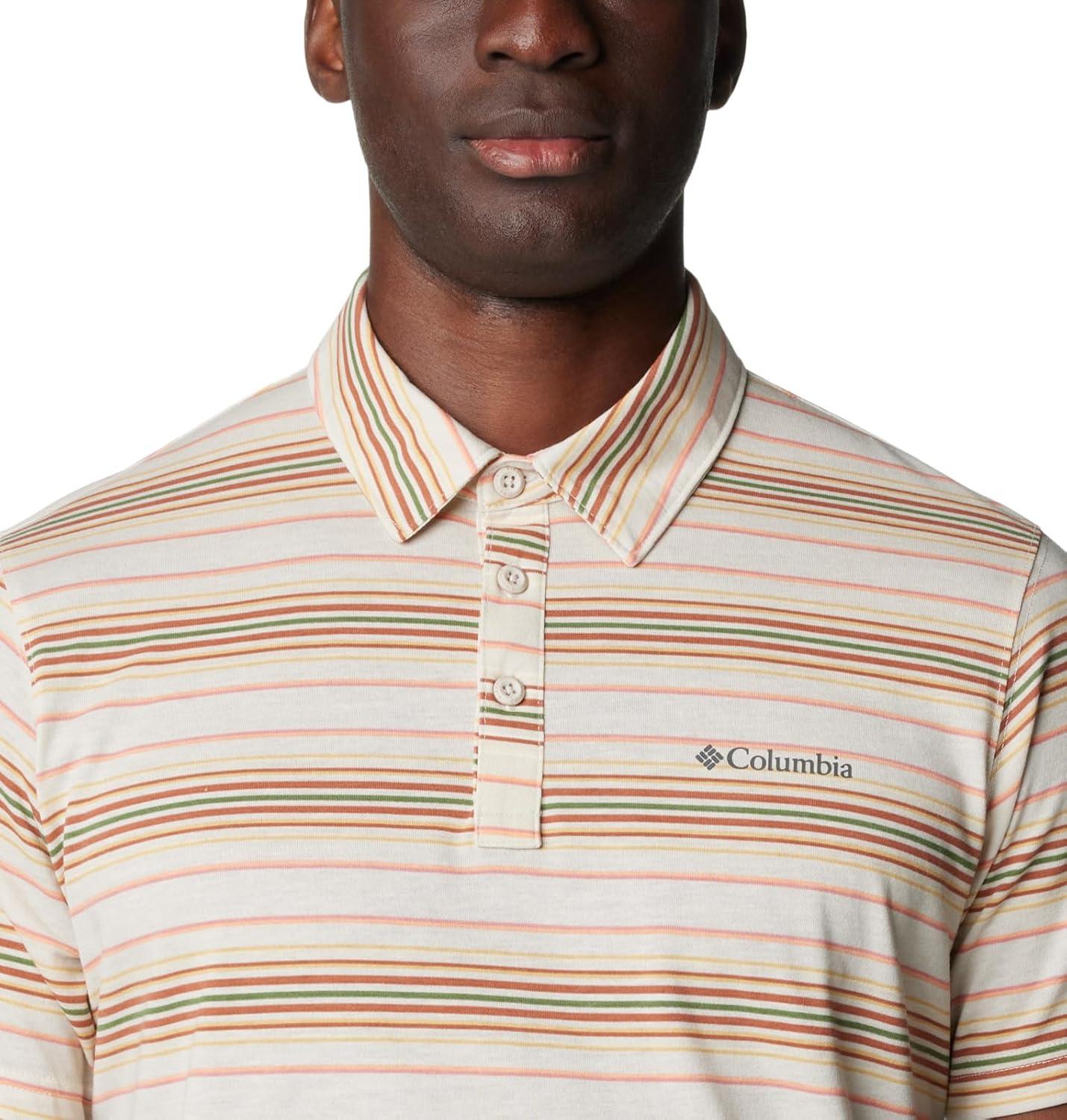 imageColumbia Mens Thistletown Ridge Polo Sp21Dark Stone Thistletown Stripe