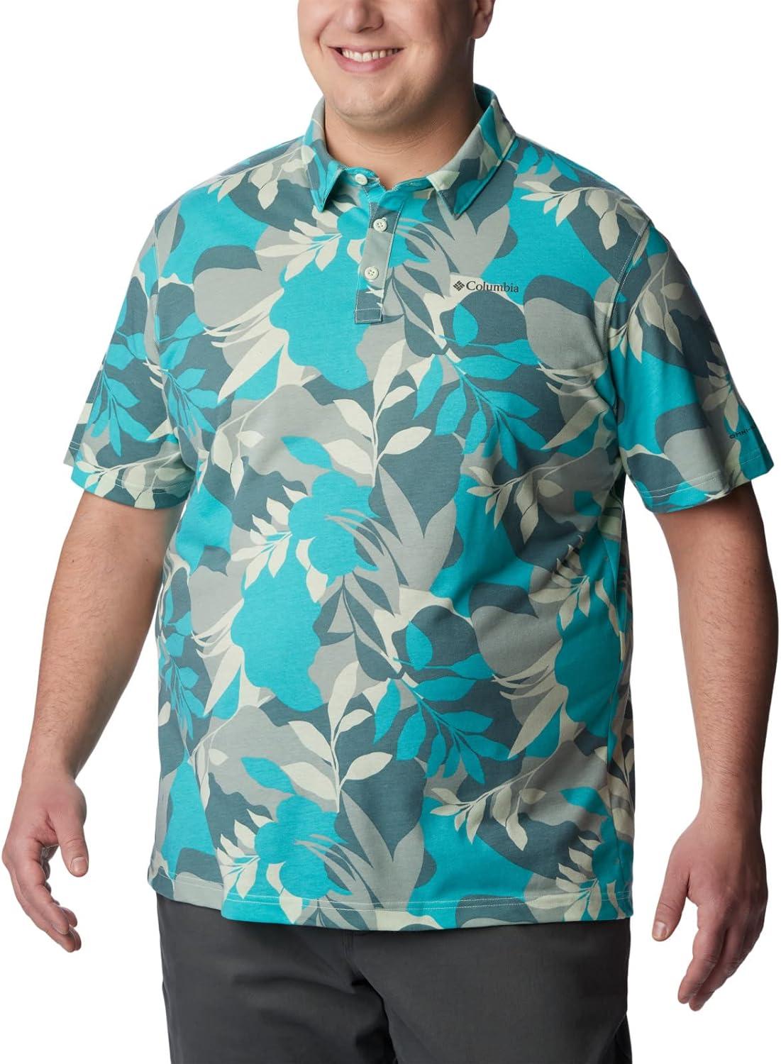 imageColumbia Mens Thistletown Ridge Polo Sp21Ice Green Floriated
