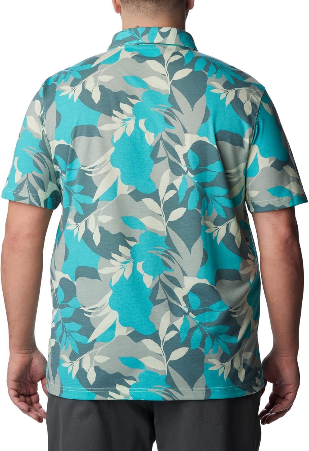 imageColumbia Mens Thistletown Ridge Polo Sp21Ice Green Floriated