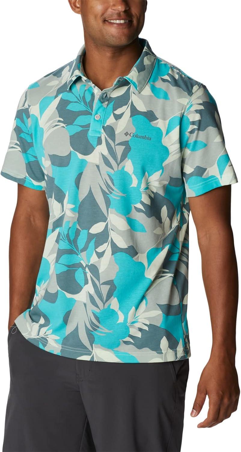 imageColumbia Mens Thistletown Ridge Polo Sp21Ice Green Floriated