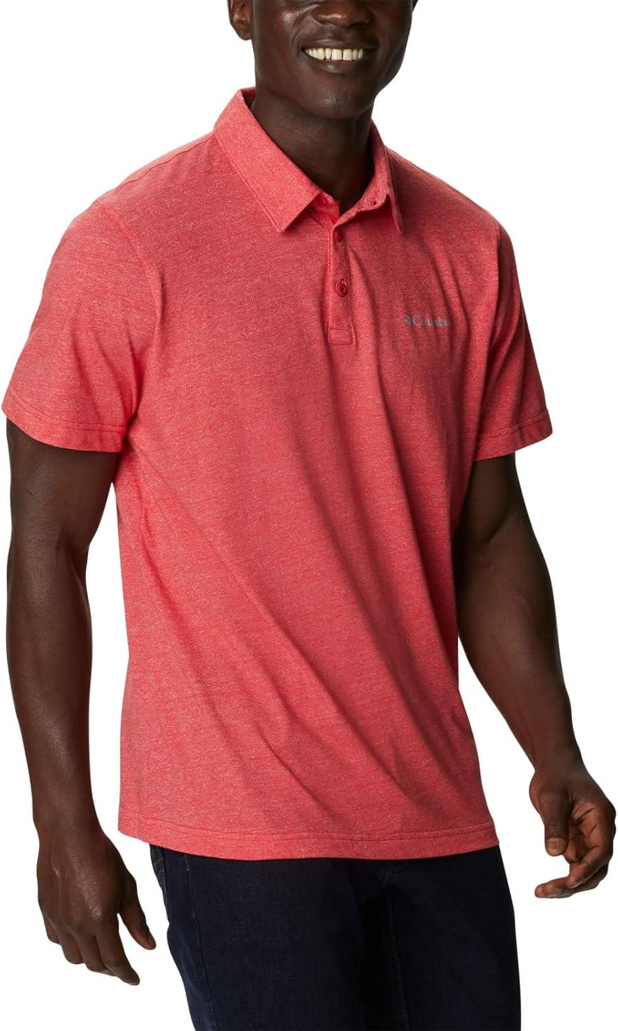 imageColumbia Mens Thistletown Ridge Polo Sp21Mountain Red Heather