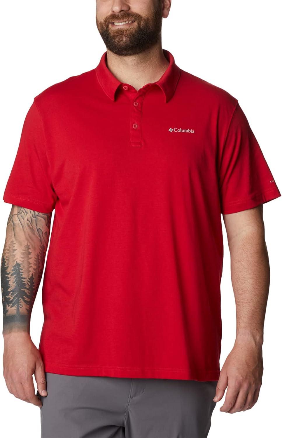 imageColumbia Mens Thistletown Ridge Polo Sp21Mountain Red Heather