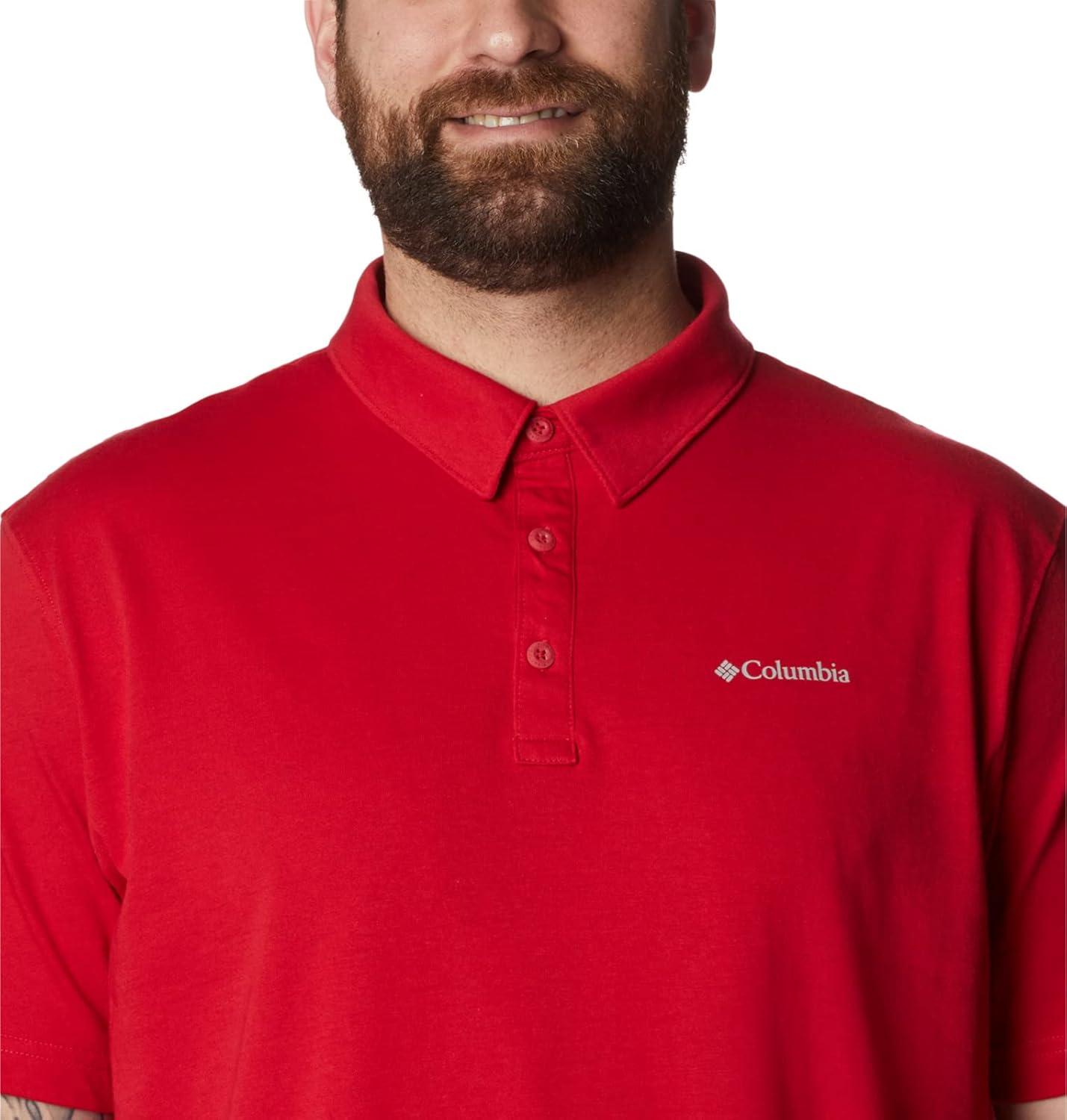 imageColumbia Mens Thistletown Ridge Polo Sp21Mountain Red Heather