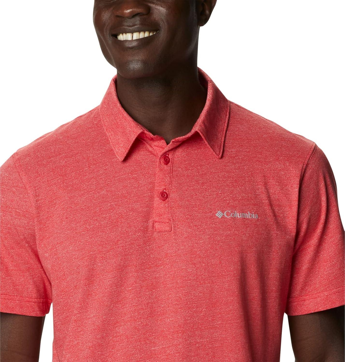 imageColumbia Mens Thistletown Ridge Polo Sp21Mountain Red Heather