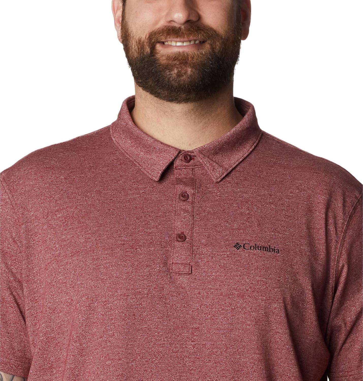 imageColumbia Mens Thistletown Ridge Polo Sp21Red Jasper Heather