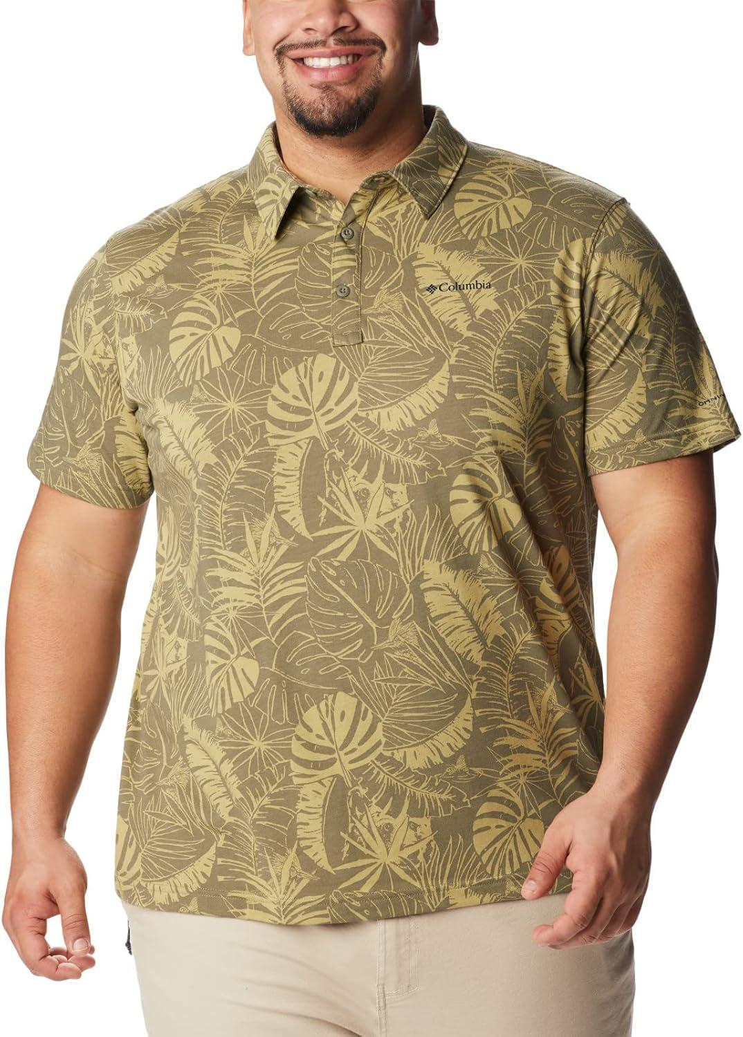 imageColumbia Mens Thistletown Ridge Polo Sp21Stone Green King Palms