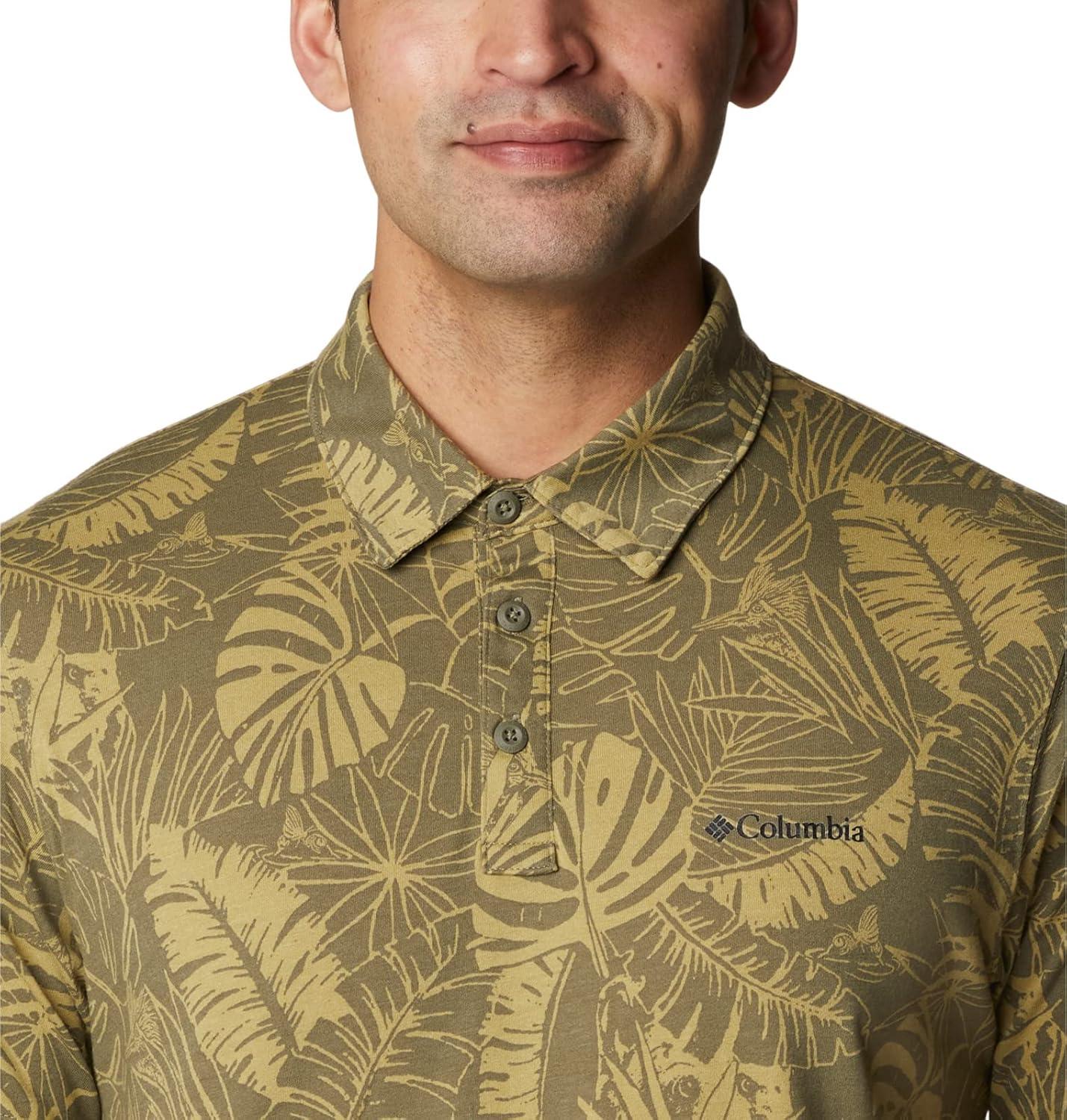 imageColumbia Mens Thistletown Ridge Polo Sp21Stone Green King Palms