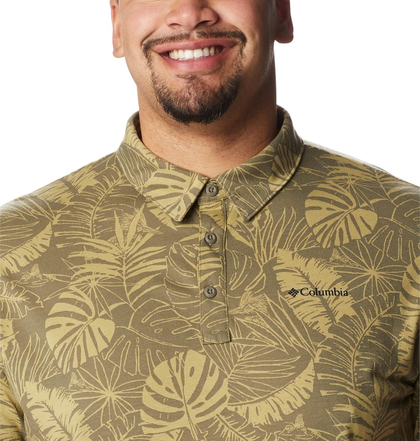 imageColumbia Mens Thistletown Ridge Polo Sp21Stone Green King Palms