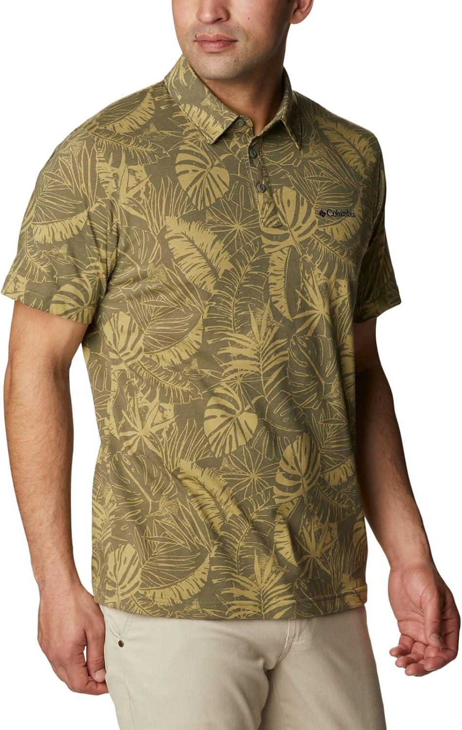 imageColumbia Mens Thistletown Ridge Polo Sp21Stone Green King Palms