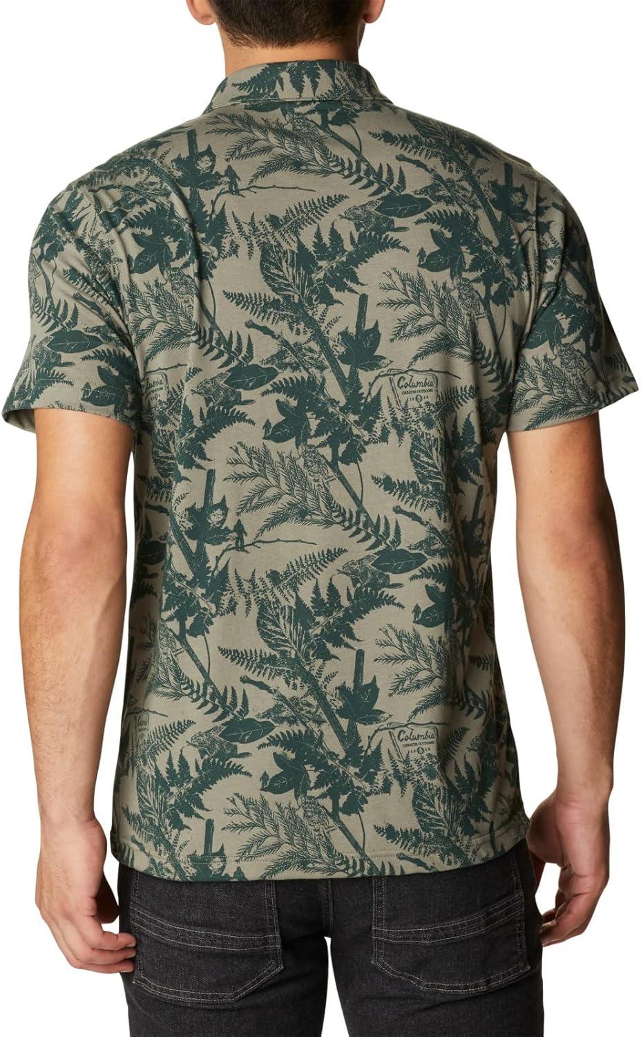 imageColumbia Mens Thistletown Ridge Polo Sp21Stone Green North Woods Print