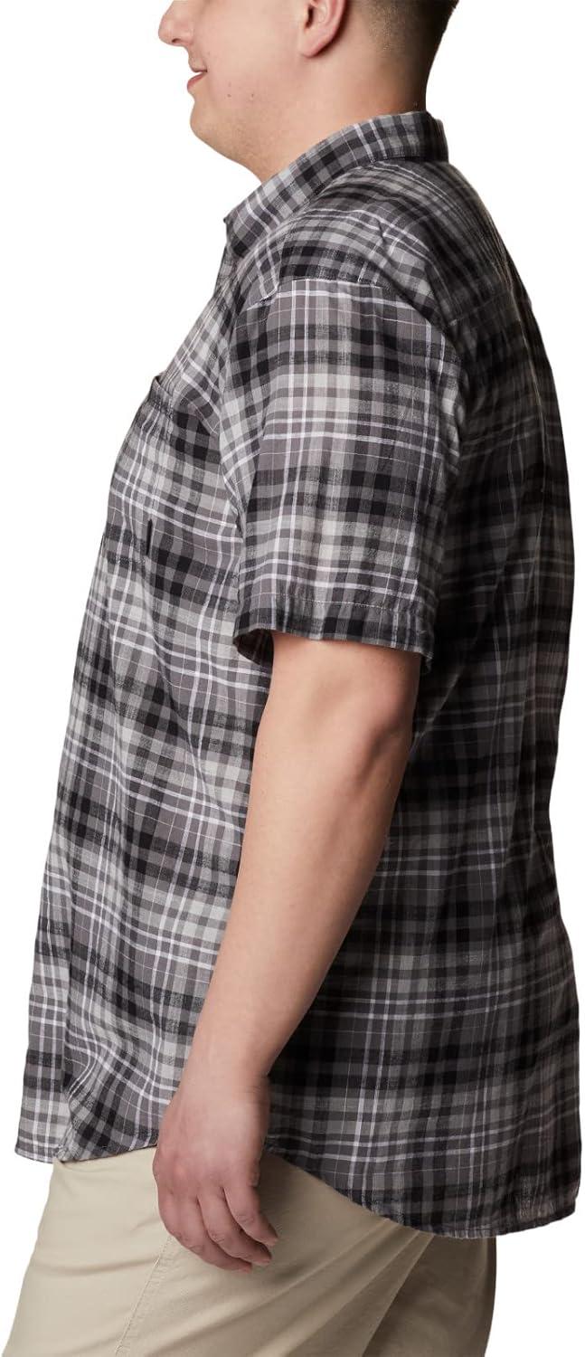 imageColumbia Mens Under Exposure Yarn Dye Short Sleeve ShirtCity Grey Madras Gingham