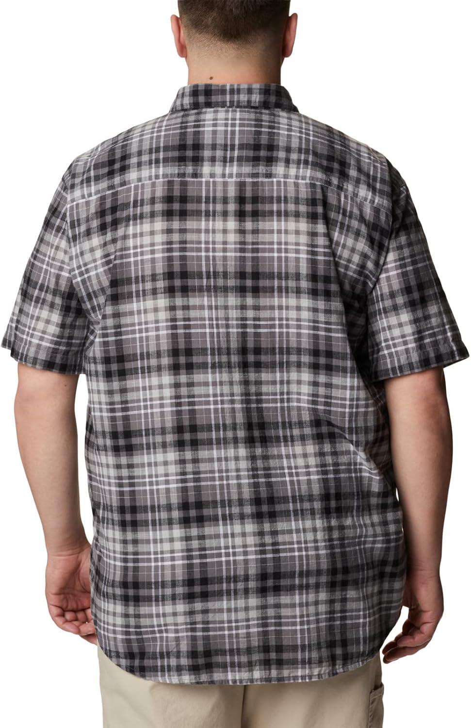 imageColumbia Mens Under Exposure Yarn Dye Short Sleeve ShirtCity Grey Madras Gingham