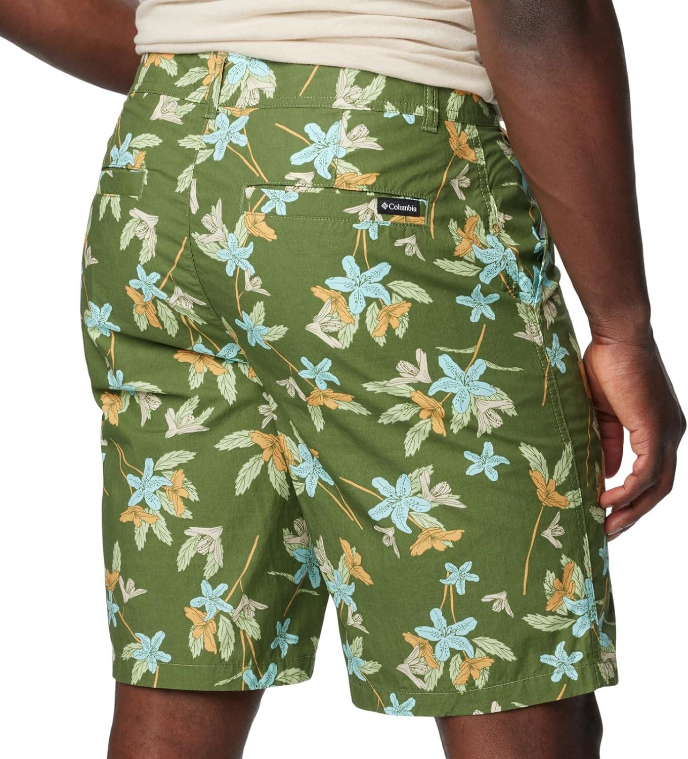 imageColumbia Mens Washed Out Printed ShortCanteen Tiger Lilies