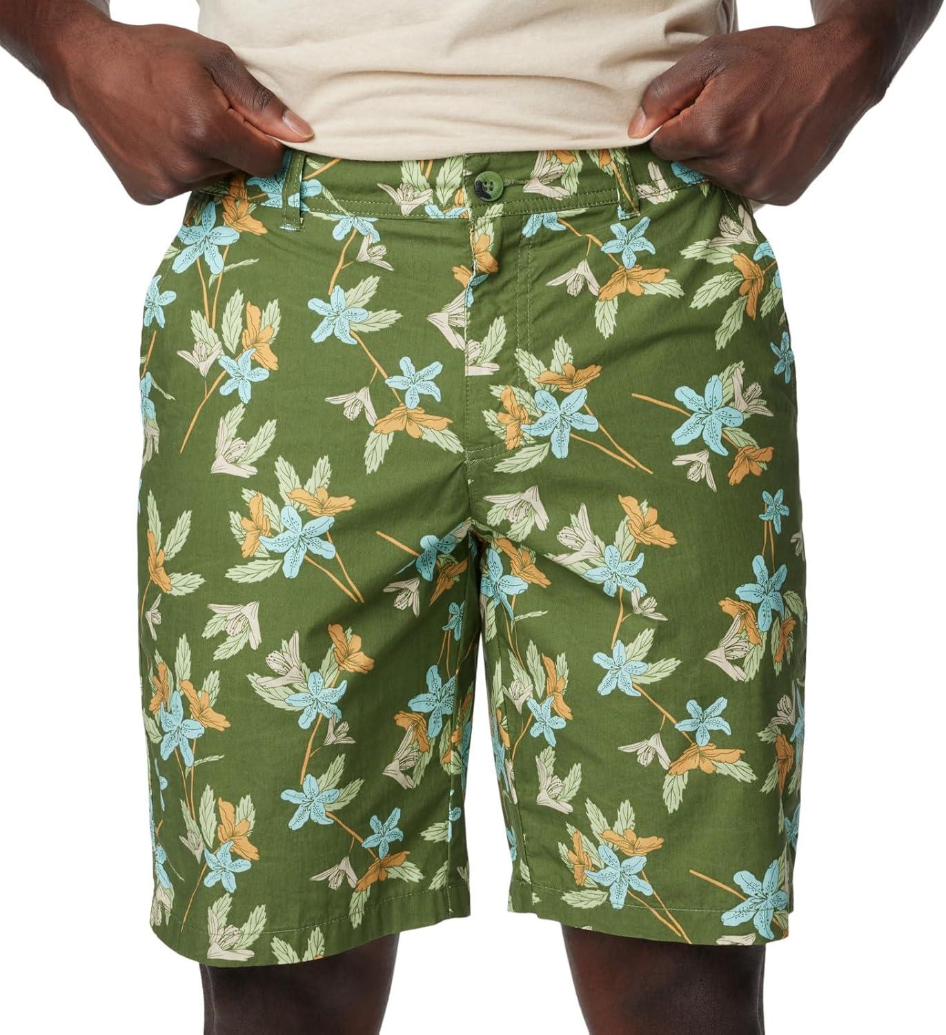 imageColumbia Mens Washed Out Printed ShortCanteen Tiger Lilies