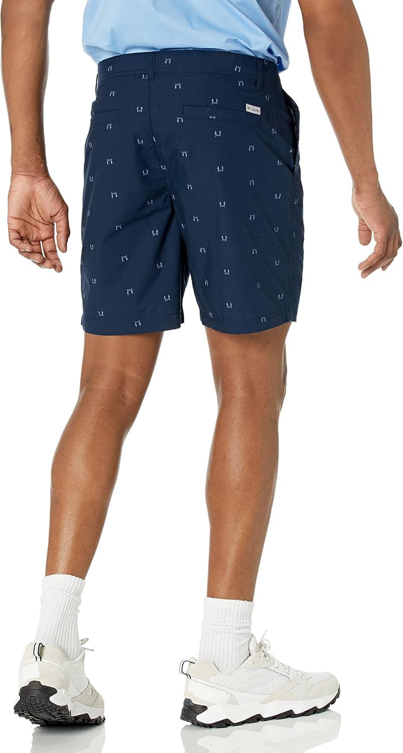 imageColumbia Mens Washed Out Printed ShortCollegiate Navy Hammocked