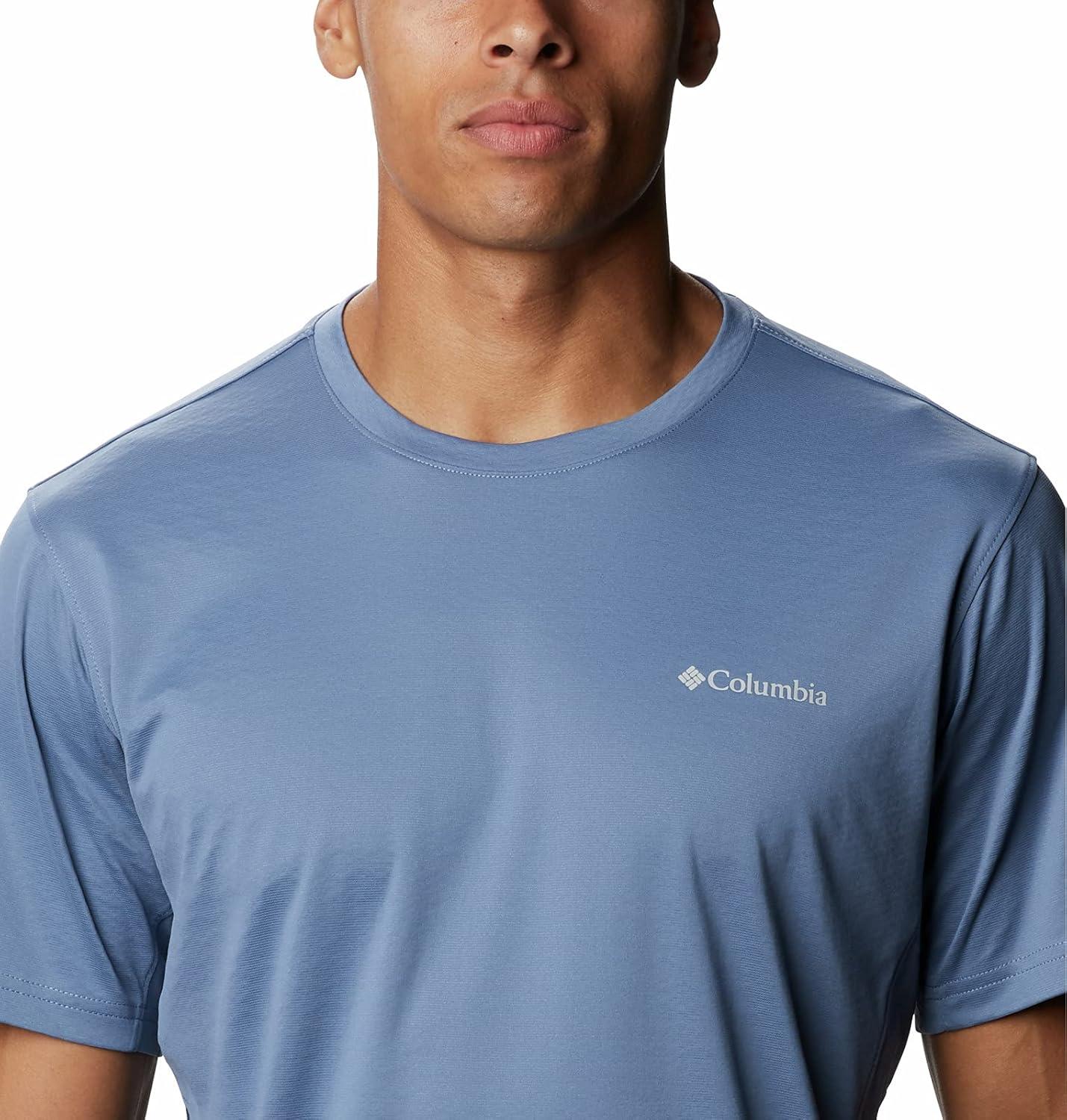 imageColumbia Mens Zero Ice CirroCool Short Sleeve ShirtBluestoneCollegiate Navy Heather
