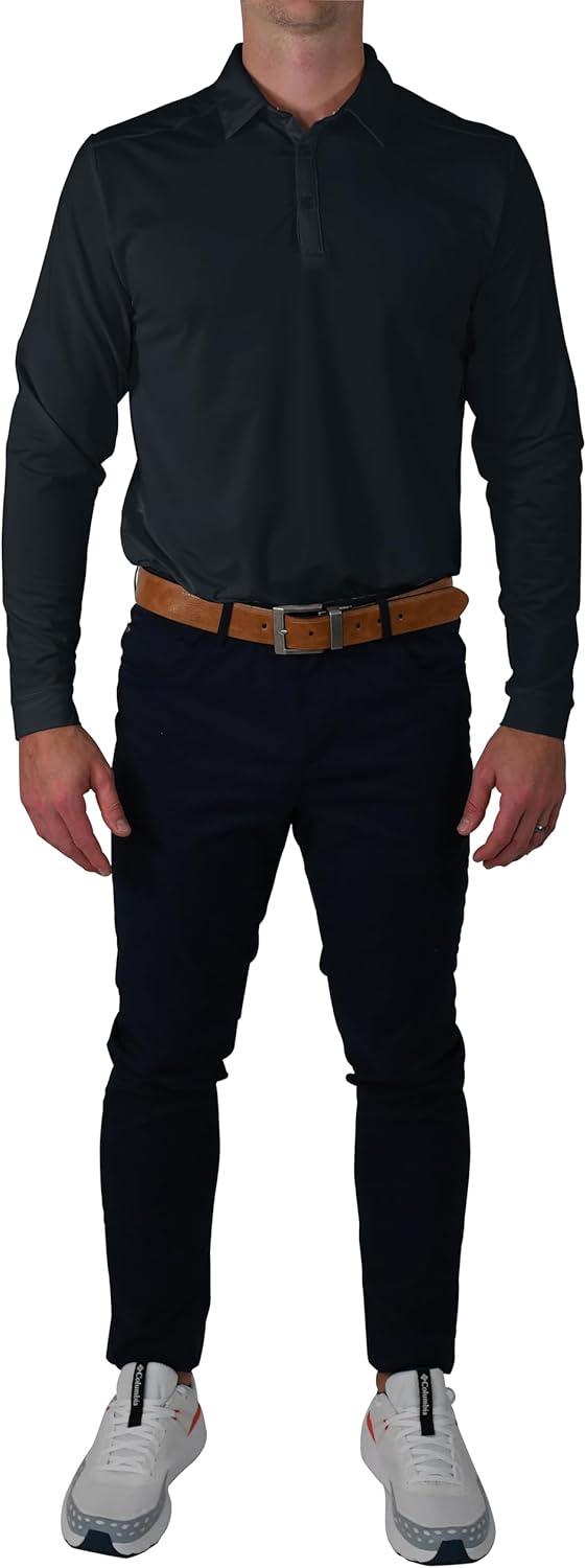 imageColumbia OmniWick Pin High Long Sleeve PoloMidnight Black