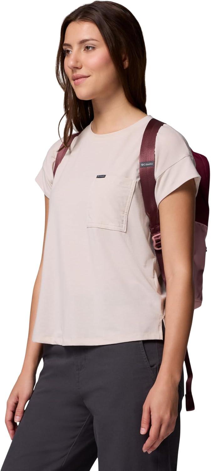 imageColumbia Unisex Trail Traveler 18L Backpack Rain ForestCollegiate Navy One SizeRich WineEraser Pink