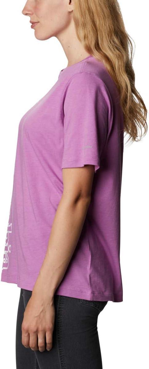 imageColumbia Womens Bluebird Day Relaxed Crew NeckBluebird Day Relaxed Crew NeckBlossom Pink HeatherOutlined Brand