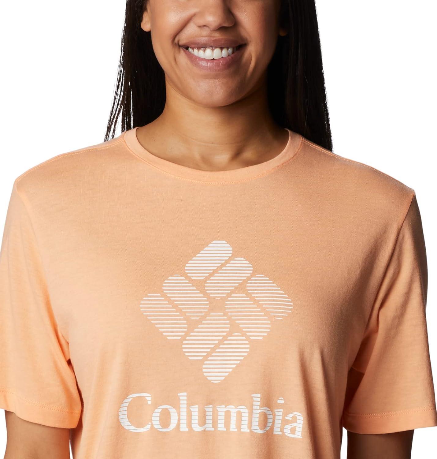 imageColumbia Womens Bluebird Day Relaxed Crew NeckBluebird Day Relaxed Crew NeckPeach HeatherCsc Stacked Graphic
