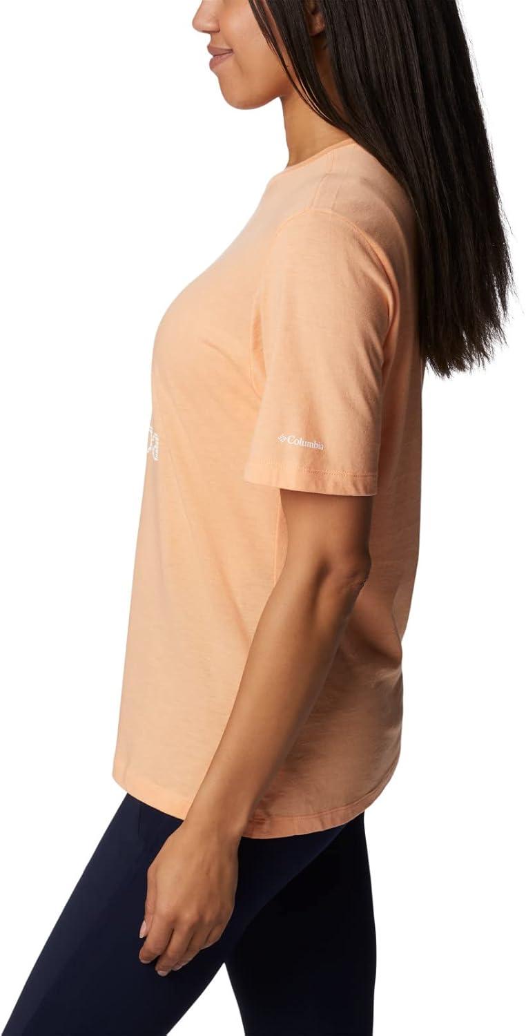 imageColumbia Womens Bluebird Day Relaxed Crew NeckBluebird Day Relaxed Crew NeckPeach HeatherCsc Stacked Graphic