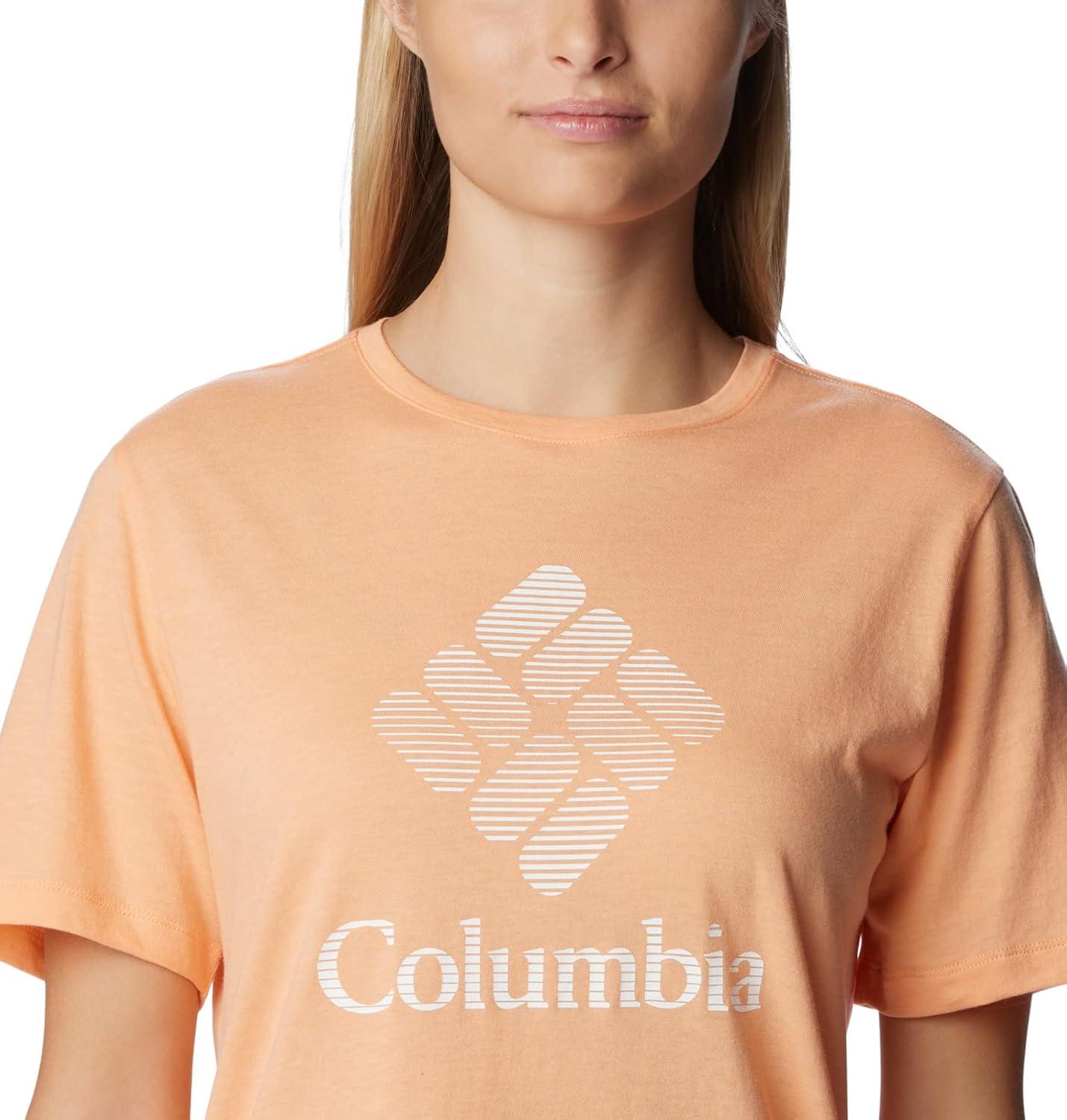 imageColumbia Womens Bluebird Day Relaxed Crew NeckBluebird Day Relaxed Crew NeckPeach HeatherCsc Stacked Graphic