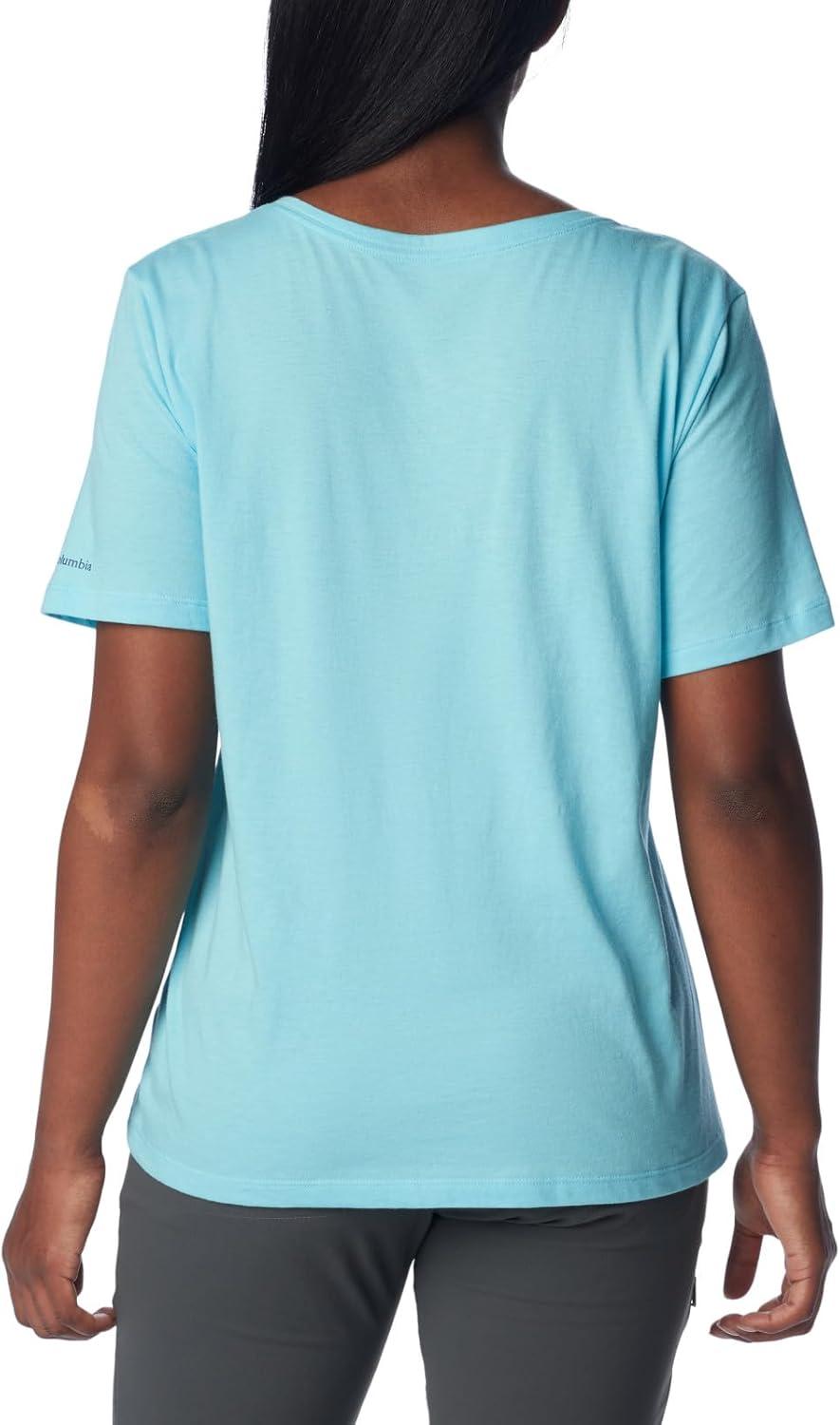 imageColumbia Womens Bluebird Day Relaxed V NeckAquamarine HeatherRocky Road