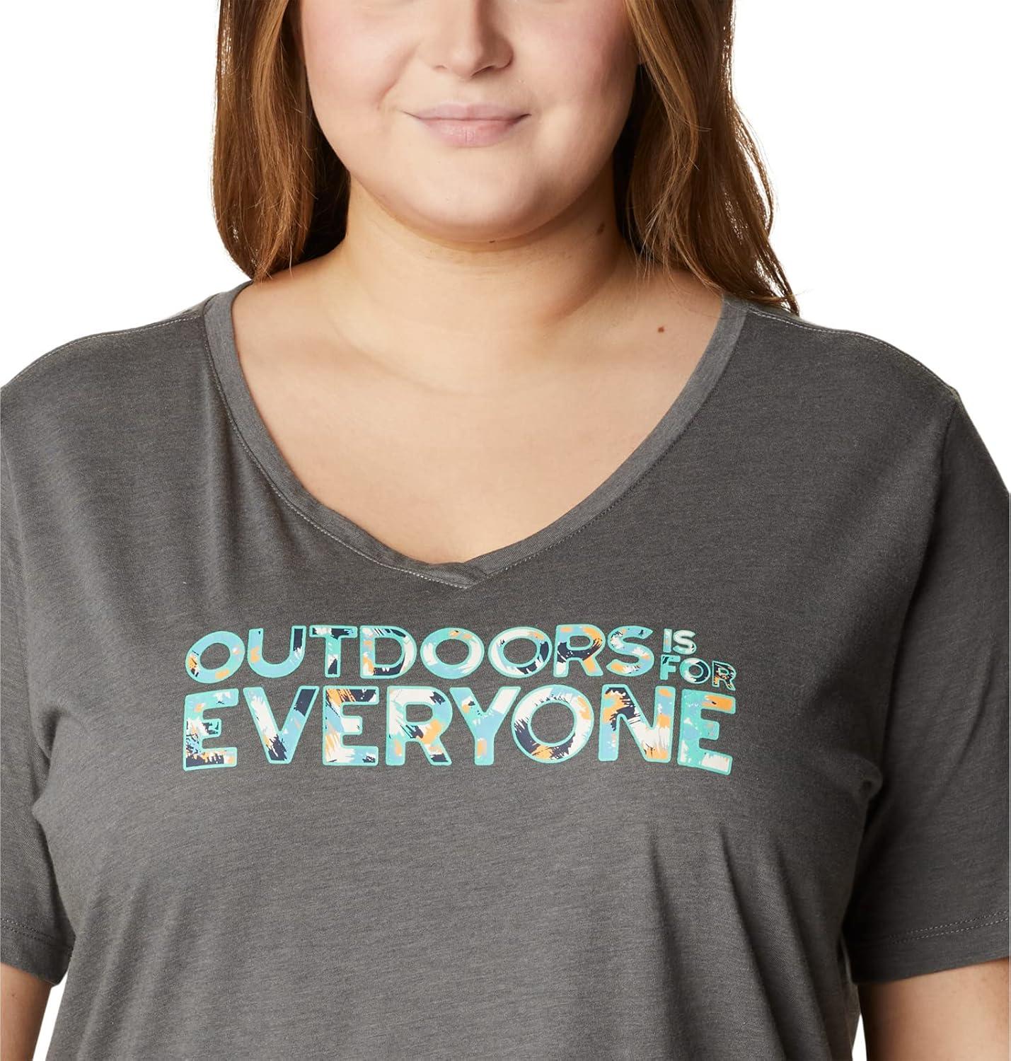 imageColumbia Womens Bluebird Day Relaxed V NeckCharcoal HeatherBe Outdoors