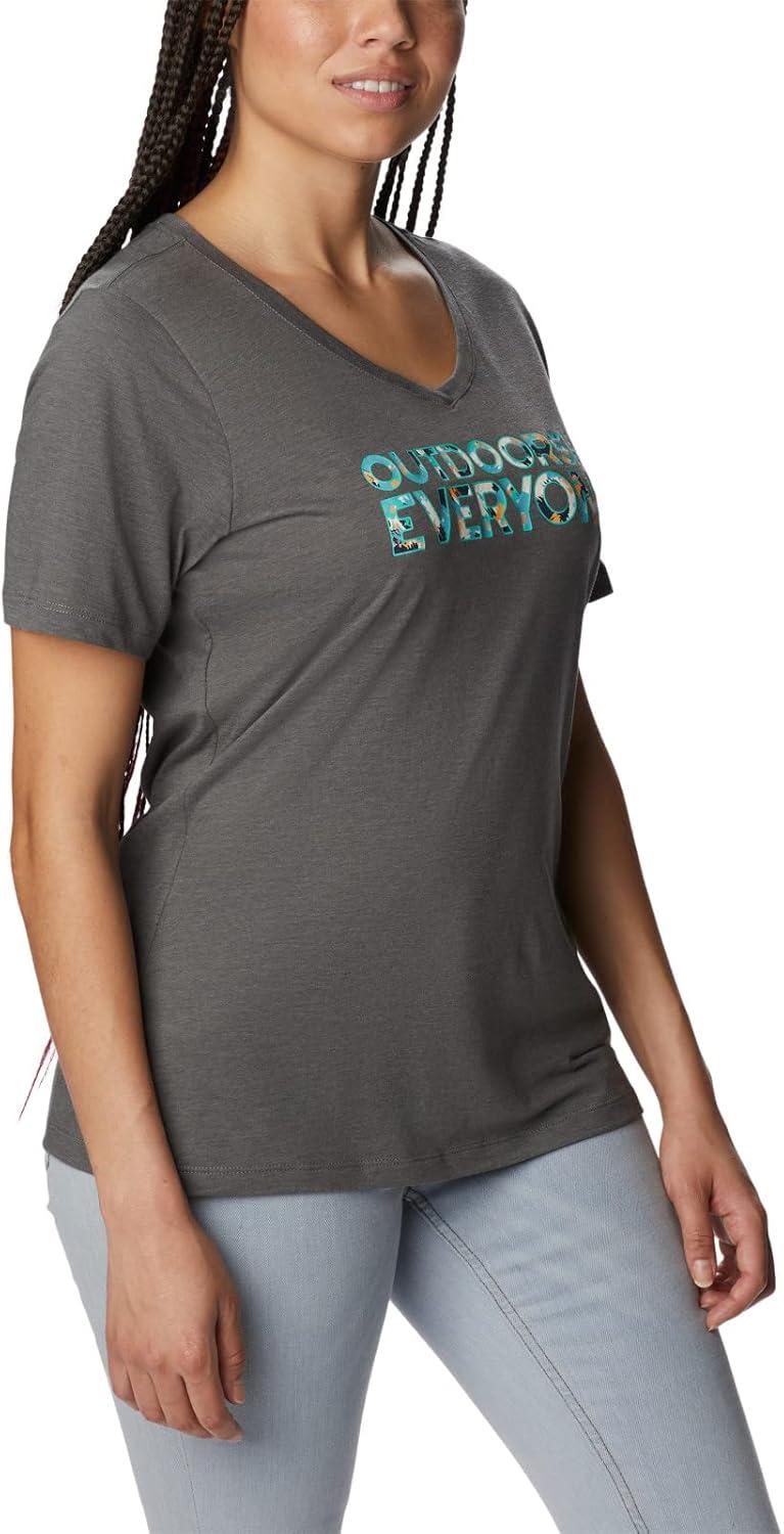 imageColumbia Womens Bluebird Day Relaxed V NeckCharcoal HeatherBe Outdoors