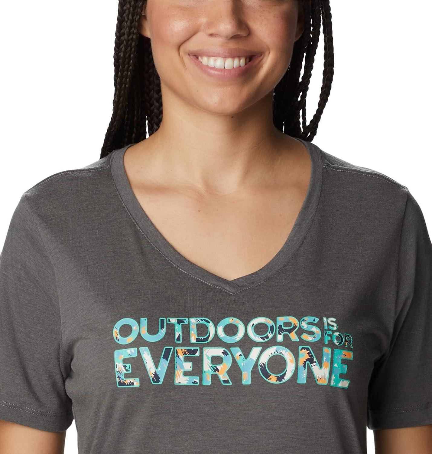 imageColumbia Womens Bluebird Day Relaxed V NeckCharcoal HeatherBe Outdoors