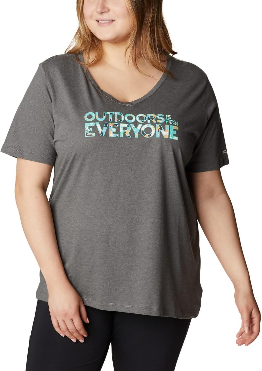 imageColumbia Womens Bluebird Day Relaxed V NeckCharcoal HeatherBe Outdoors