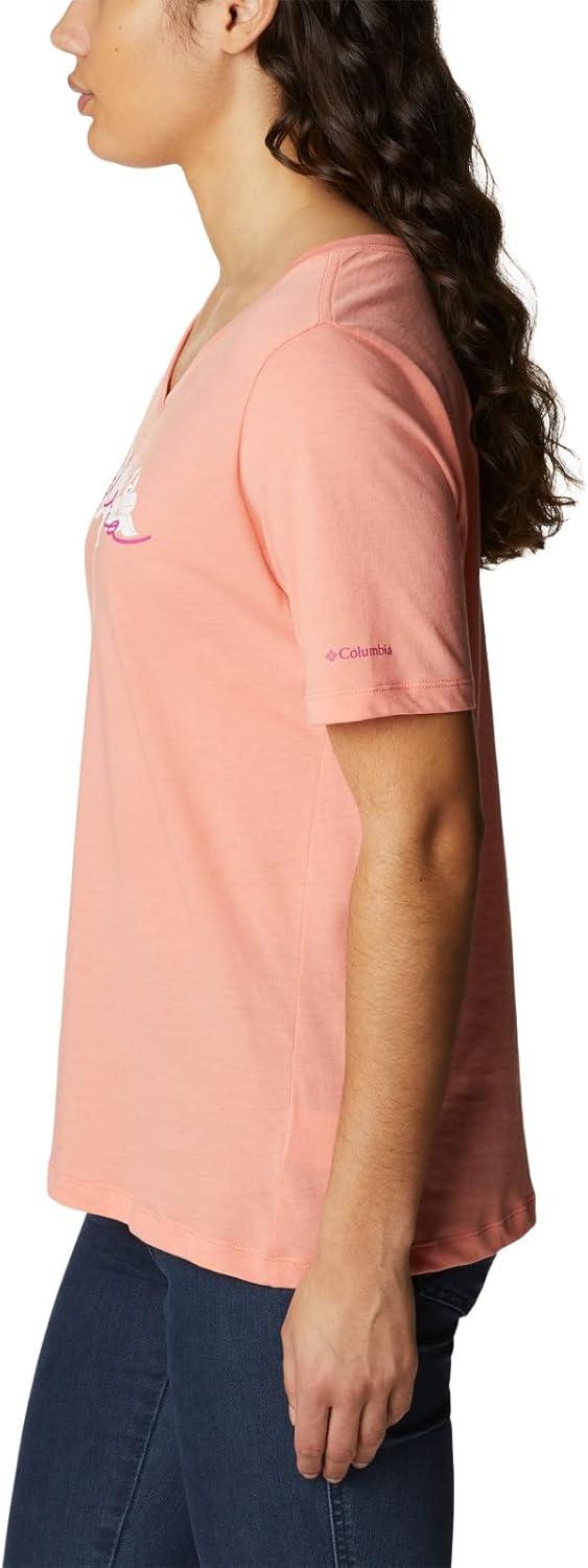 imageColumbia Womens Bluebird Day Relaxed V NeckCoral Reef HeatherLakeshore Flora