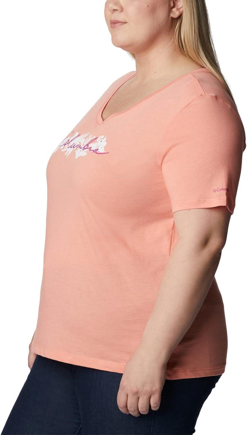 imageColumbia Womens Bluebird Day Relaxed V NeckCoral Reef HeatherLakeshore Flora