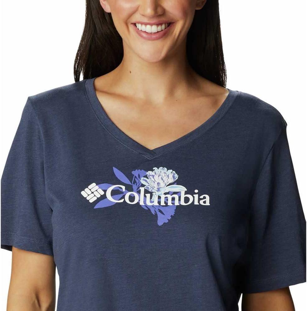 imageColumbia Womens Bluebird Day Relaxed V NeckNocturnal HeatherJubilant Flower Graphic
