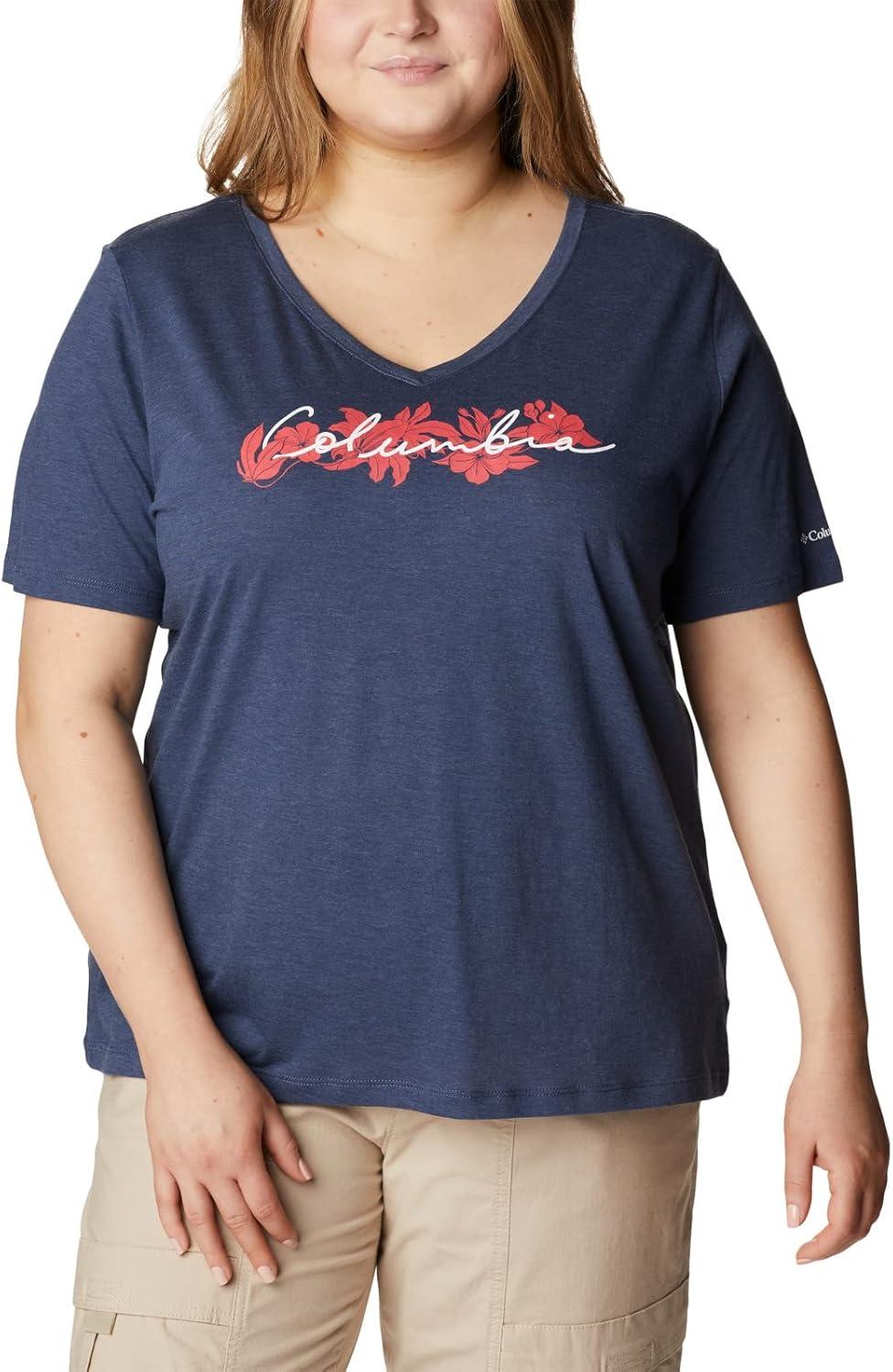 imageColumbia Womens Bluebird Day Relaxed V NeckNocturnal HeatherLakeshore Flora