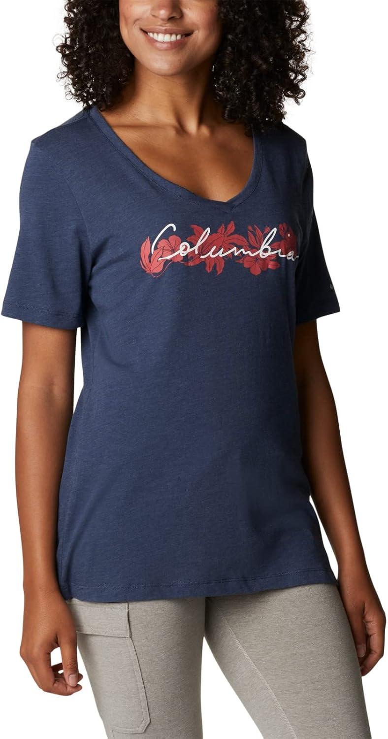 imageColumbia Womens Bluebird Day Relaxed V NeckNocturnal HeatherLakeshore Flora