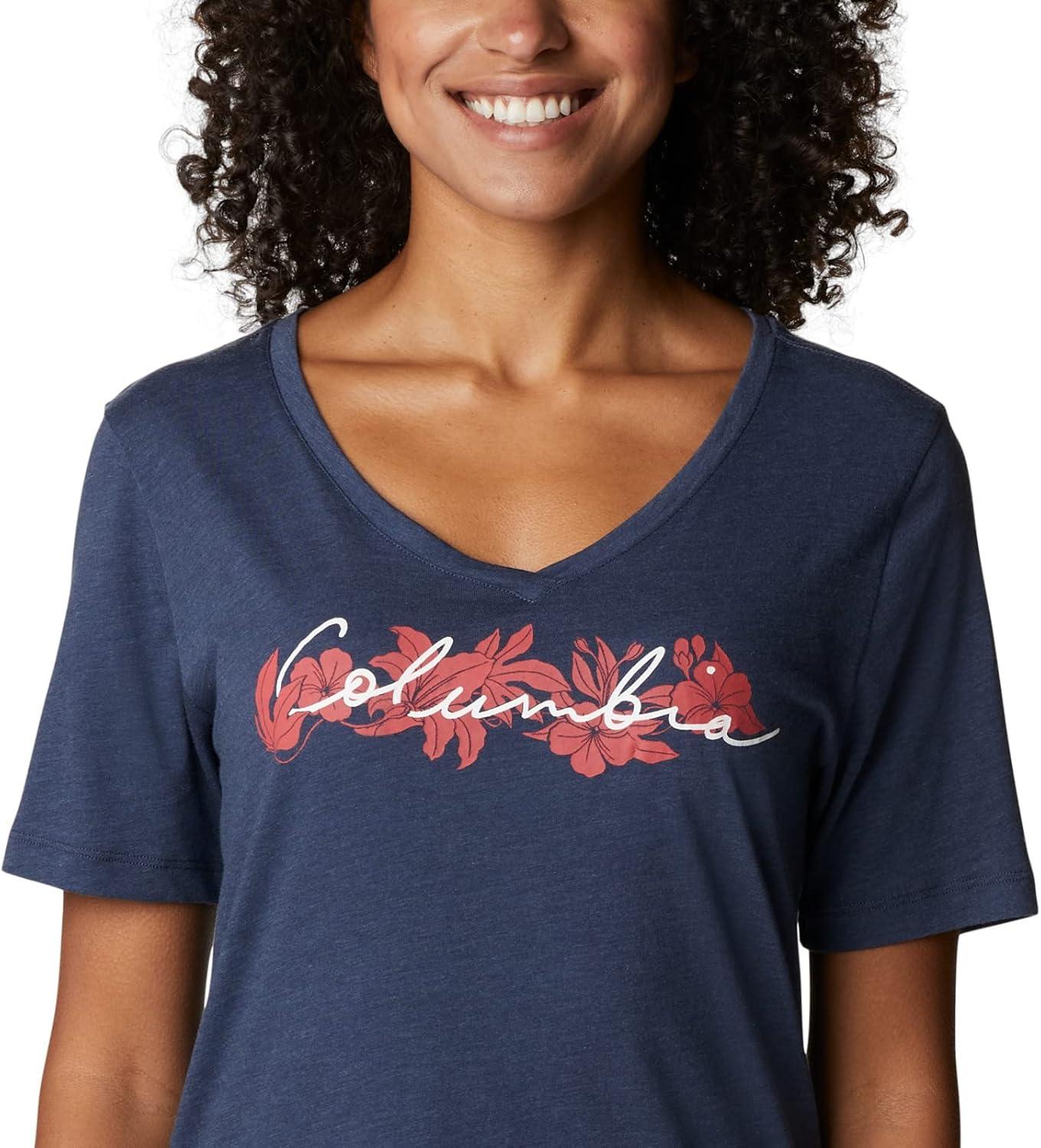 imageColumbia Womens Bluebird Day Relaxed V NeckNocturnal HeatherLakeshore Flora