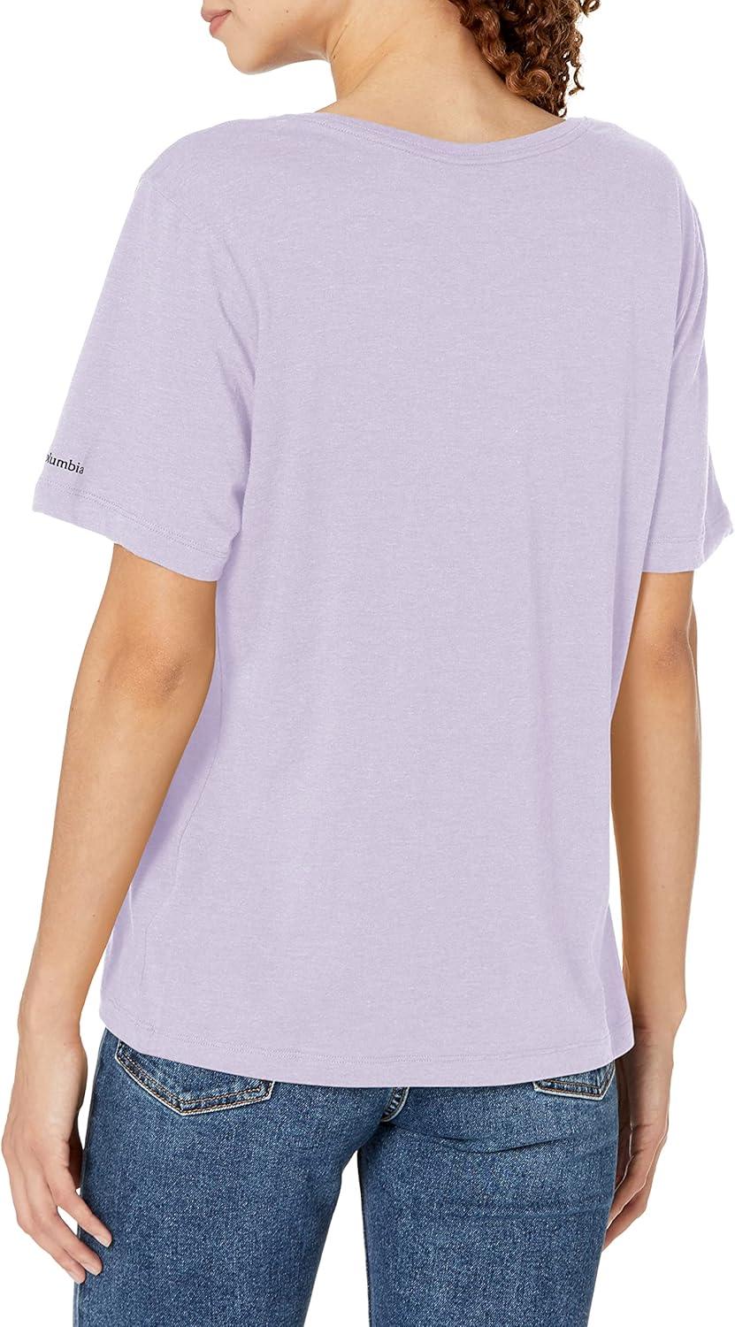 imageColumbia Womens Bluebird Day Relaxed V NeckPurple Tint HeatherJubilant Escape Grx
