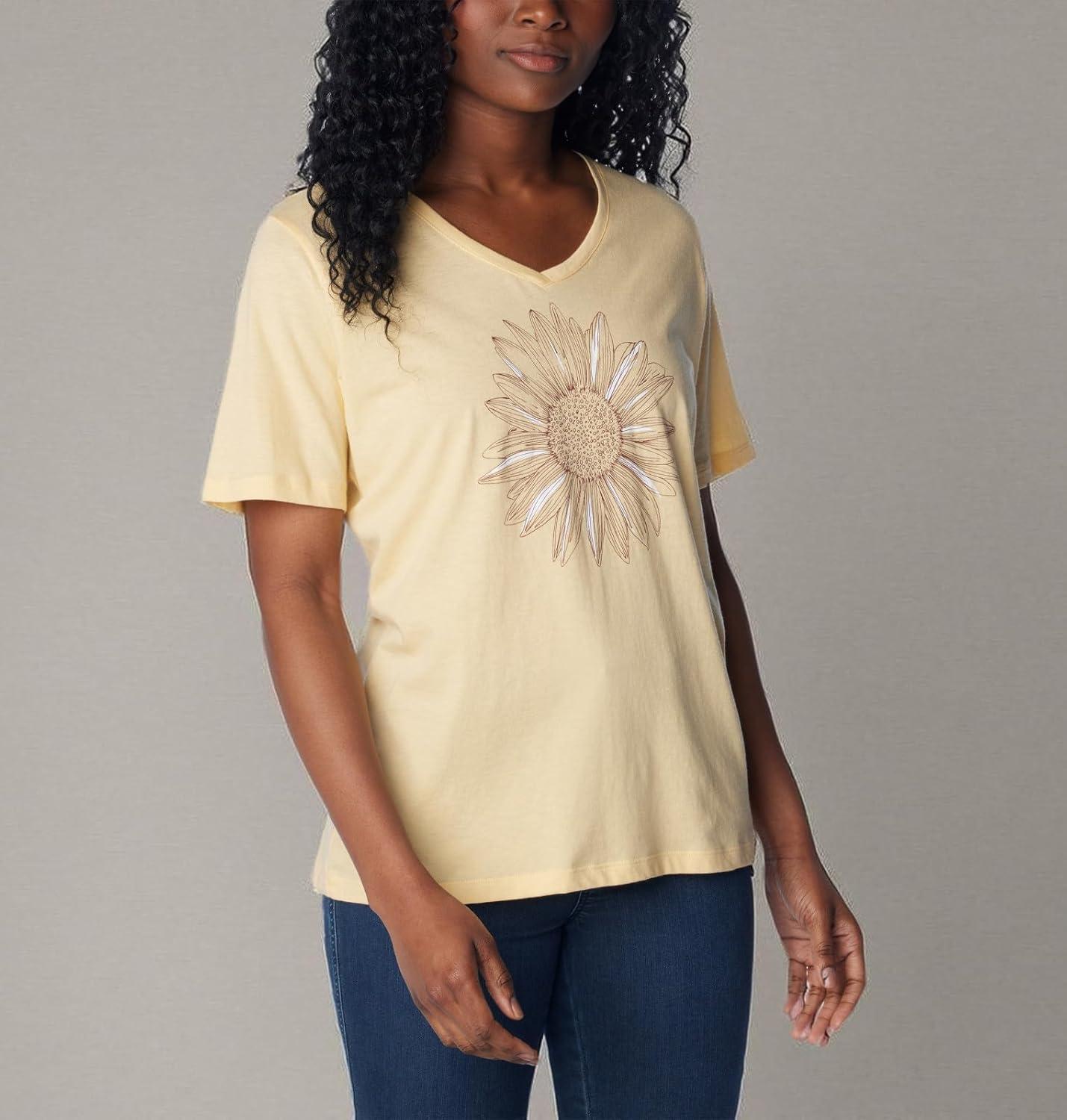 imageColumbia Womens Bluebird Day Relaxed V NeckSunkissed HeatherFlower Power