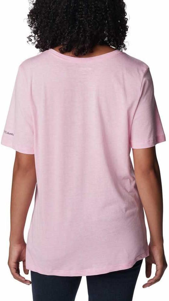 imageColumbia Womens Bluebird Day Relaxed V NeckWild Rose HeatherJubilant Flower Graphic