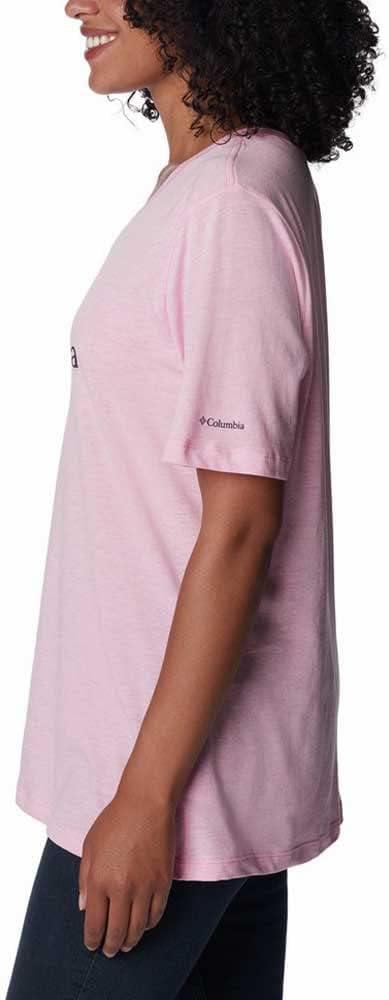 imageColumbia Womens Bluebird Day Relaxed V NeckWild Rose HeatherJubilant Flower Graphic