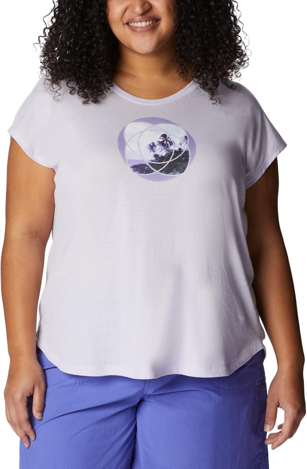 imageColumbia Womens Bluebird Days Modern Short Sleeve TeePurple Tint HeatherMeditation Isle Grx