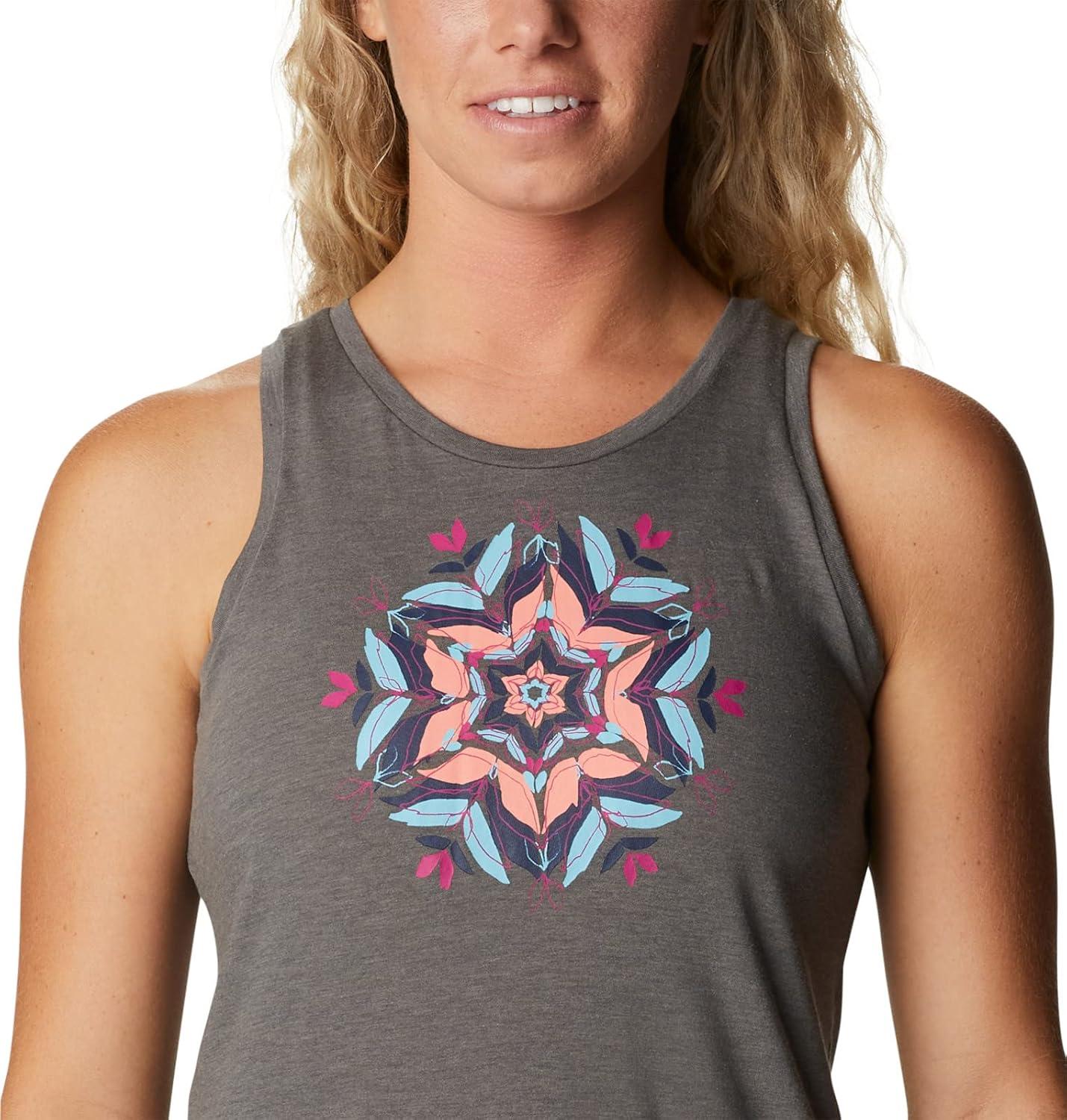 imageColumbia Womens Bluff Mesa TankCami ShirtCharcoal HeatherFloral Leafscape