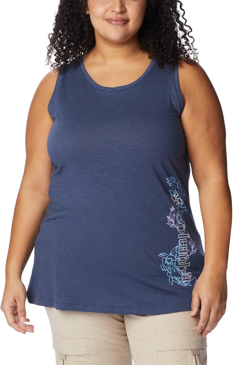 imageColumbia Womens Bluff Mesa TankCami ShirtNocturnal HeatherBlooming Lines Graphic