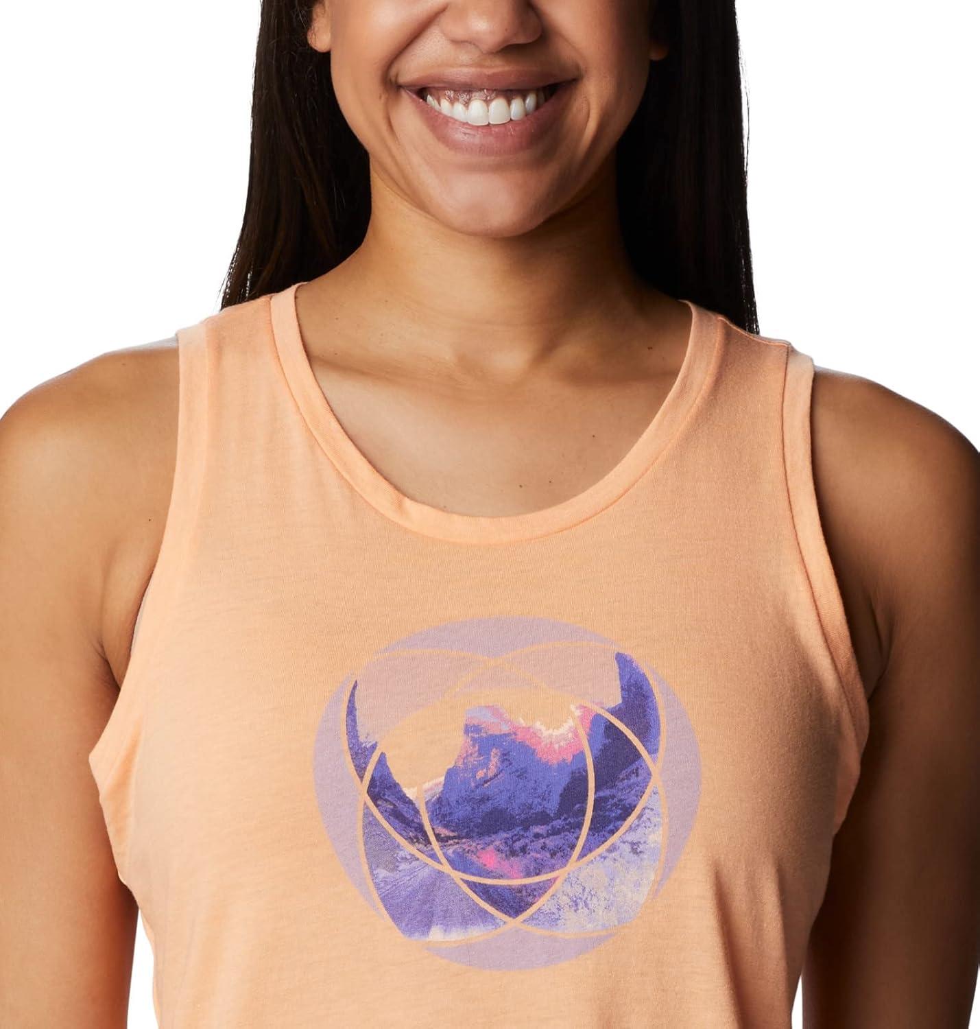 imageColumbia Womens Bluff Mesa TankCami ShirtPeach HeatherMindful Meditation Graphic