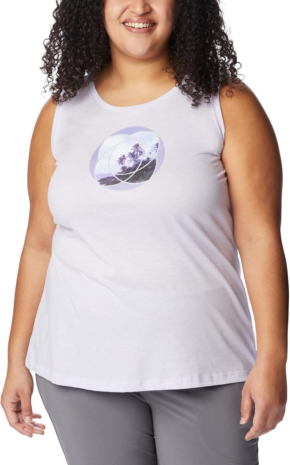 imageColumbia Womens Bluff Mesa TankCami ShirtPurple Tint HeatherMeditation Isle Grx