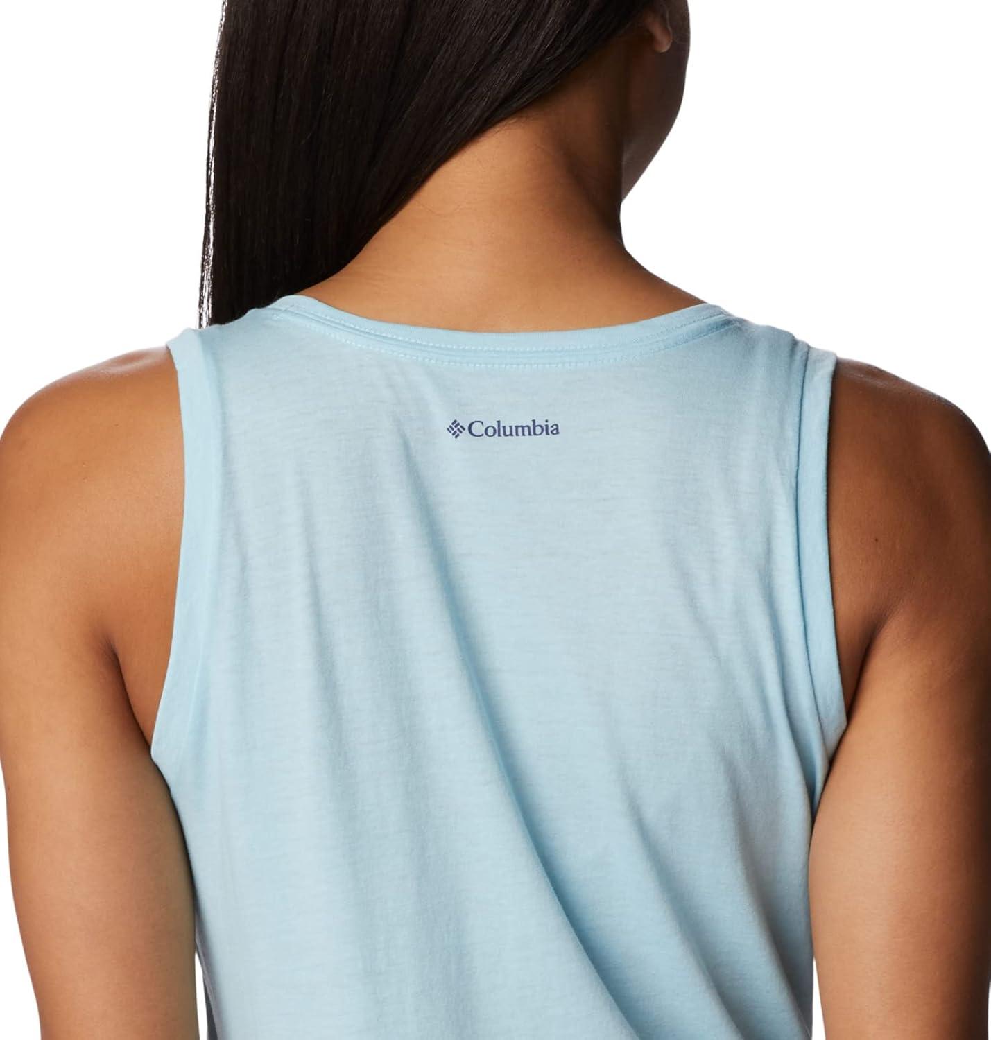 imageColumbia Womens Bluff Mesa TankCami ShirtSpring Blue HeatherBlooming Lines Graphic